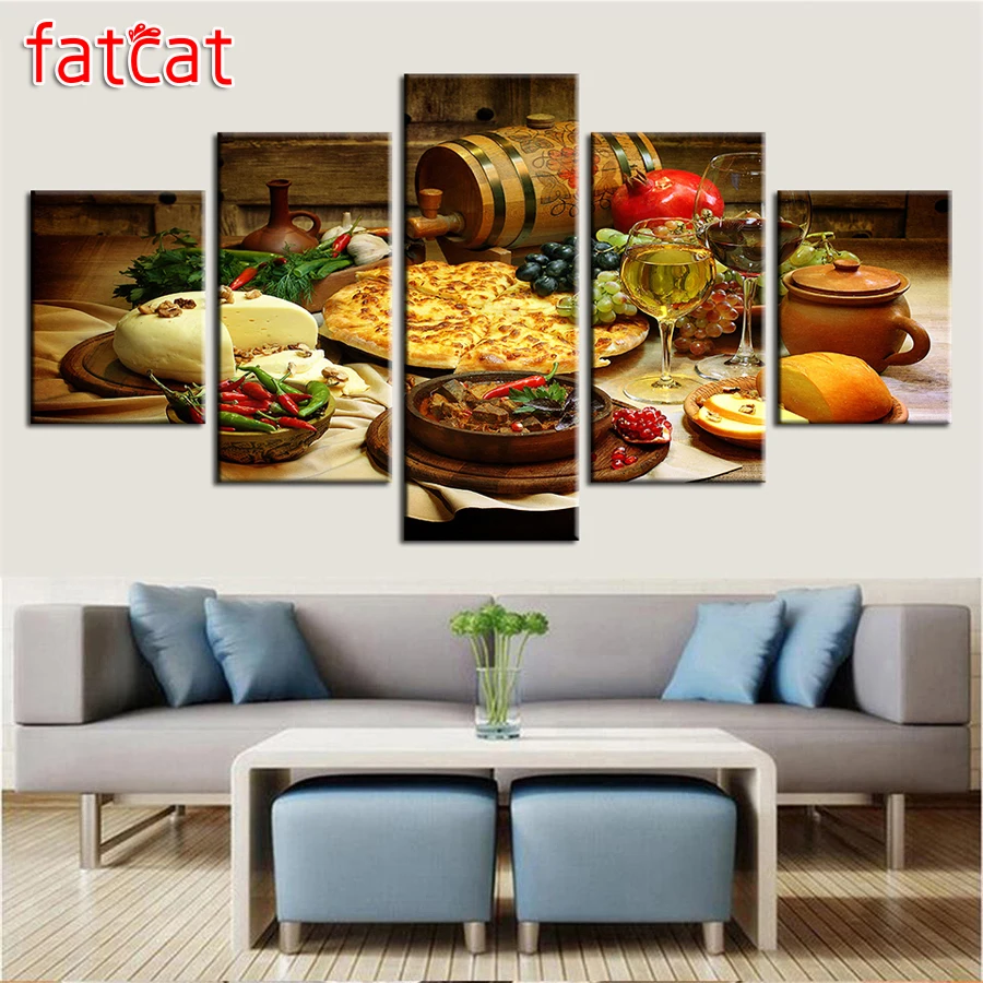 Kitchen Modular Posters Pictures 5 Pieces Food And Drinks