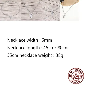 

D08 925 sterling silver necklace personalized fashion simple punk hip-hop style cross anchor shape for friends 2020 new hot