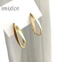 Золотые открытые серьги-кольца для женщин, геометрические круглые обручи, минималистичные металлические маленькие серьги
