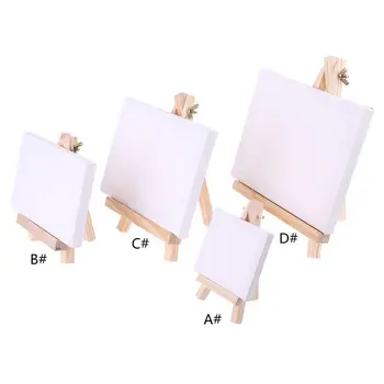 

Mini Canvas And Natural Wood Easel Set For Art Painting Drawing Craft Wedding Supply