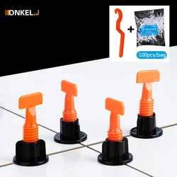 Espaçadores do nivelador da telha de 50 pces e espaçador da telha de 500 pces 2mm, sistema de nivelamento da telha com chave especial, nível reusável ti do revestimento do espaçador