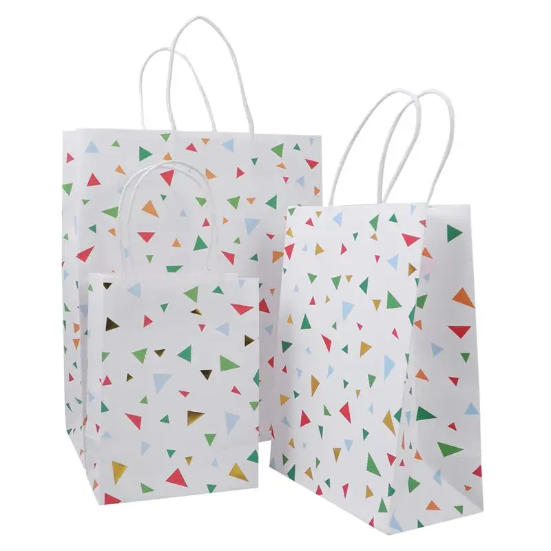 3 шт треугольный узор упаковочные материалы Экологичная крафт-бумага подарочная упаковка пакеты с ручками для свадебной вечеринки магазин