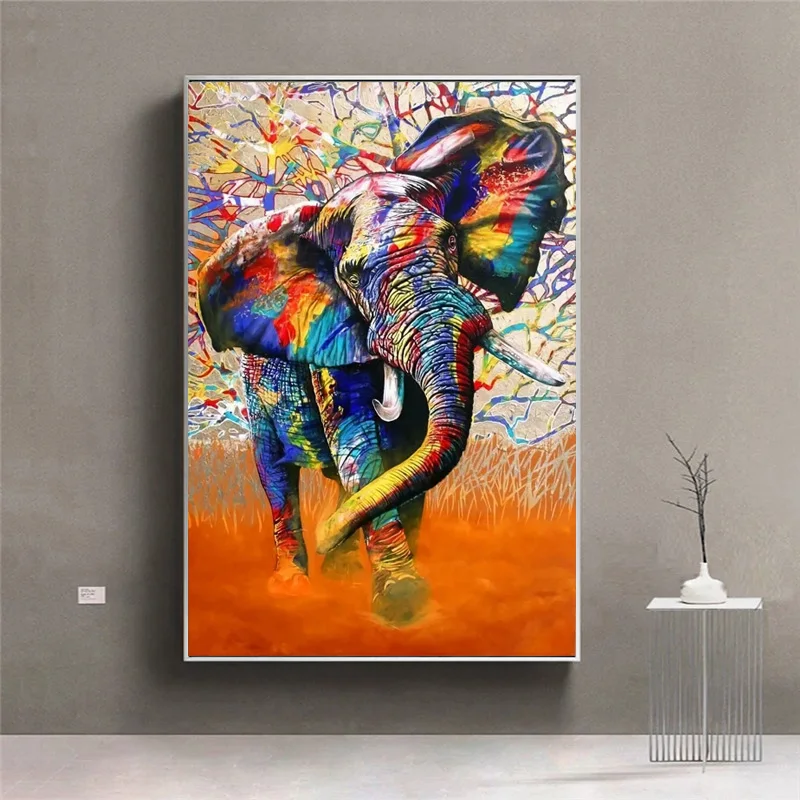 

Canvas Painting Abstract Watercolour Deer and Elephant Animal Art Posters and Prints Wall for Living Room Decor Wall Art Picture