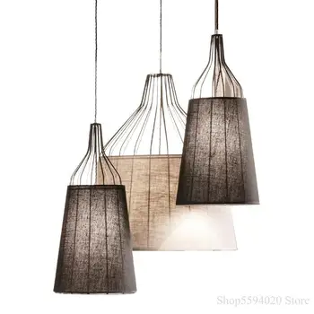

American Fabric Pendant Lamps Modern Simple Hanging Lamps Light Nordic Living Room Bedroom LED Home Decor Industrial Lamp