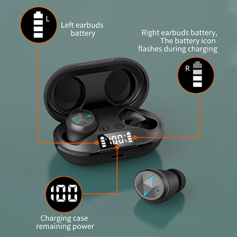 TWS наушники с светодиодный фоном и поддержкой Bluetooth 5 0|Наушники гарнитуры| |