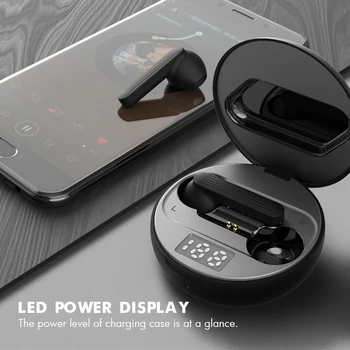 

Wireless Bluetooth 5.0 TWS Earphones Hifi Headset Small Bass Earbud Sports game Earpicec with Power Display Touch Control Ear