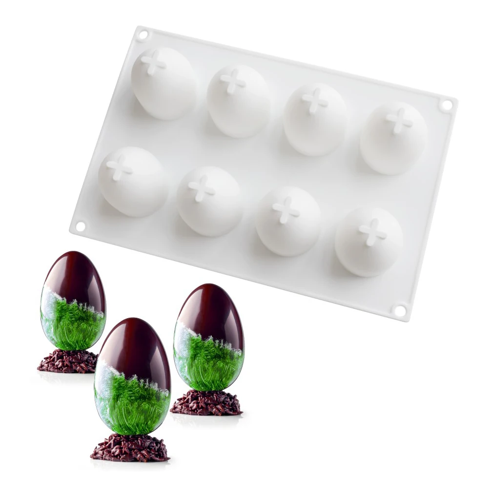 

Easter Egg Silicone Mold Egg Shape Cake Mold 8-cavity Cookie Mold Non-stick DIY Chocolate Pastry Bakeware Dessert Mould