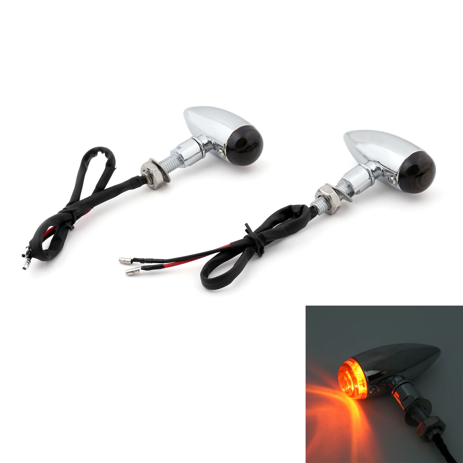 Best Areyourshop Bullet Turn Signals Light Lens Blubs For Harley Softail Dyna Sportster Custom Bike Cruiser Bobber Chopper