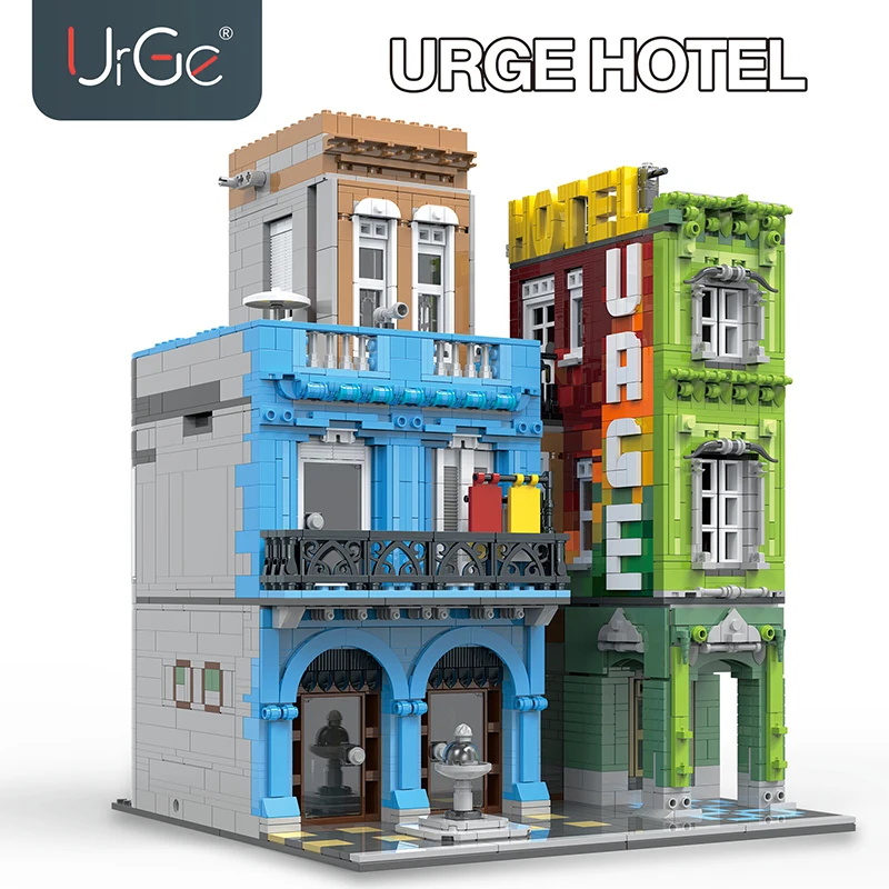 MOC City Street Series The Design Grand Hotel Bricks Model Kit Building Blocks Fit Creator Expert Educational Kids Toys DIY Gift