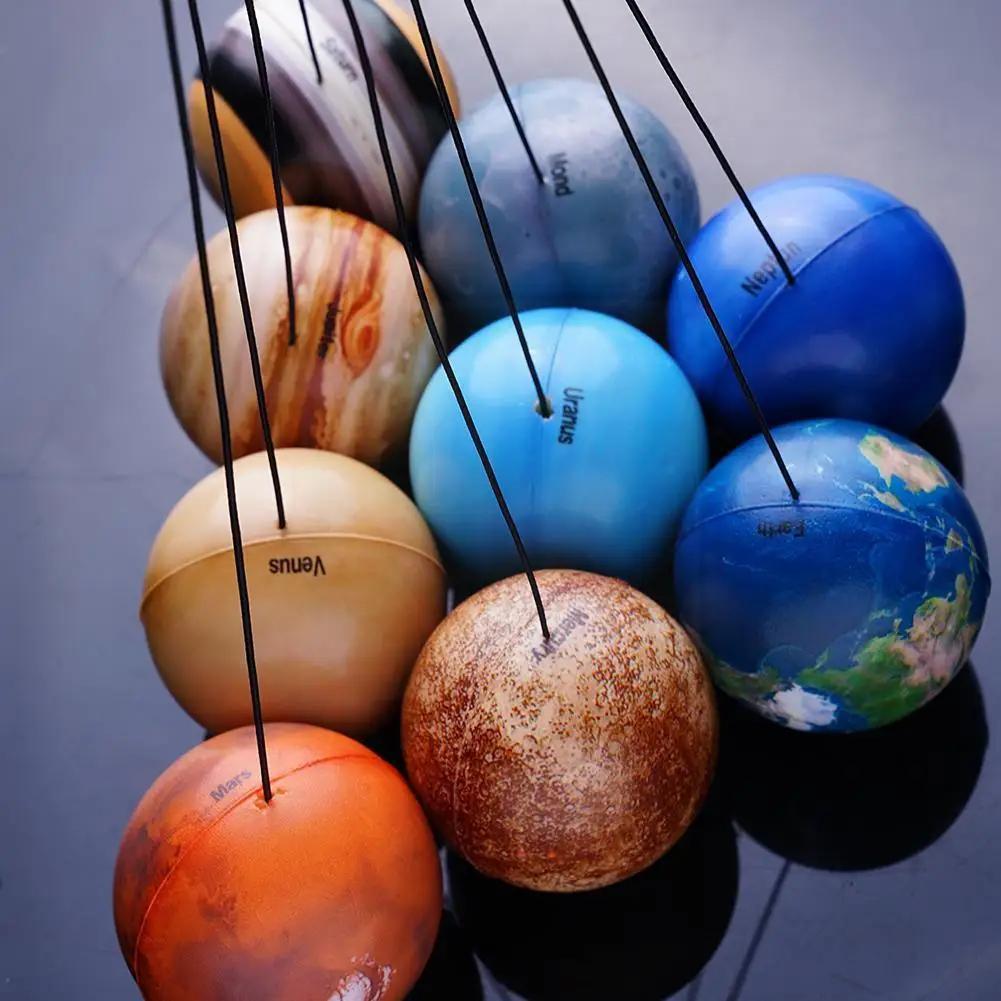 6.3cm Eight Elastic Ball Moon Earth Solar System Color Ball