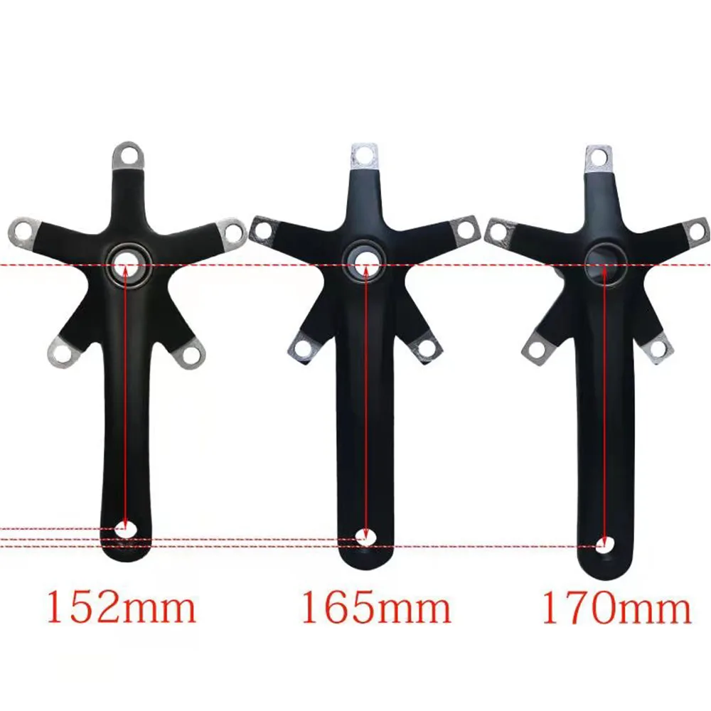 MLIKYRGK Road Bike Crankset 152mm 165mm 170mm Cranksets 130BCD Hollow Integrated Crank Arms Set Fit 10-11Speed Aluminum Alloy Lightweight( 165mm