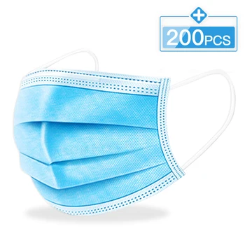 

Disposable Face Mouth Mask 3 Layers Blue Mask Respirator Mascarilla Filter Earloop Tapabocas Protective Masks