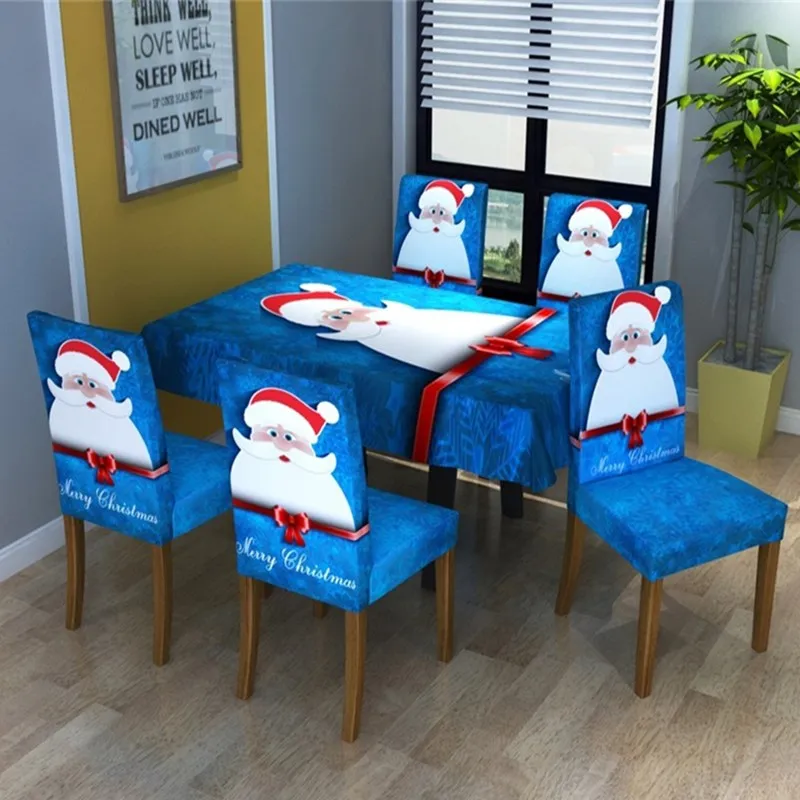 Подставка под чашки для Скатерти Санта Клаус снеговика моделей рождественские украшения накидки на стулья для вечерние банкетные Рождественский год Скатерти - Цвет: Santa Claus