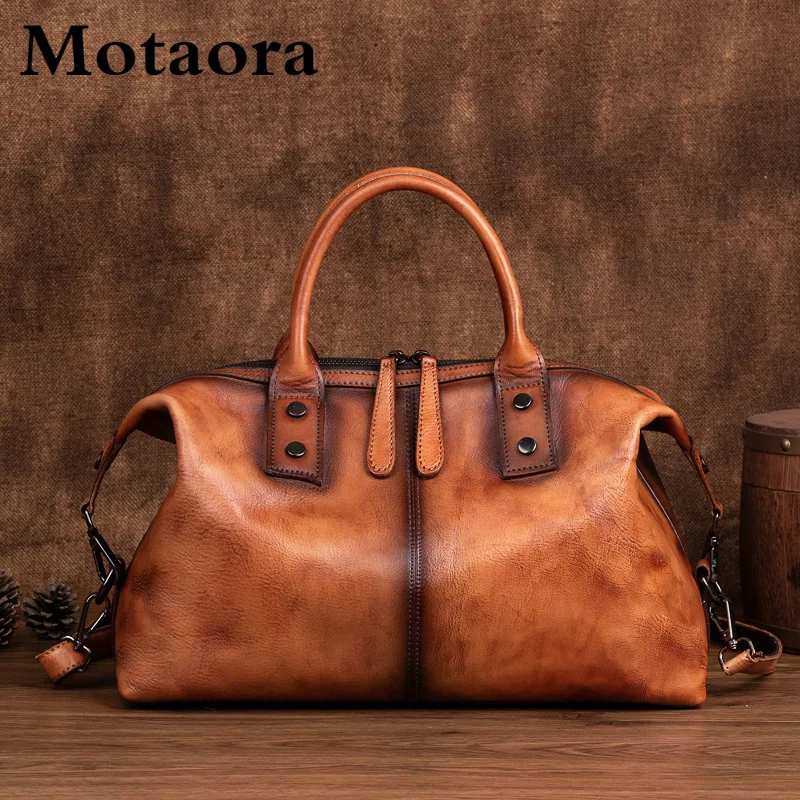 Sac à Main Femme Petit Cuir Véritable avec Fermeture et Poignée Supérieure