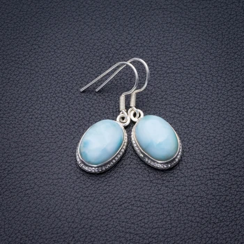 

Natural Caribbean Larimar Handmade 925 Sterling Silver Pendant 1.5" D3218