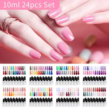 

Elite99 24pcs/lot 10ml Nail Gel Gift Set Light Color UV Gel Polish Enamel Lacquer Soak Off Hybrid Varnish Nail Art Manicure Set