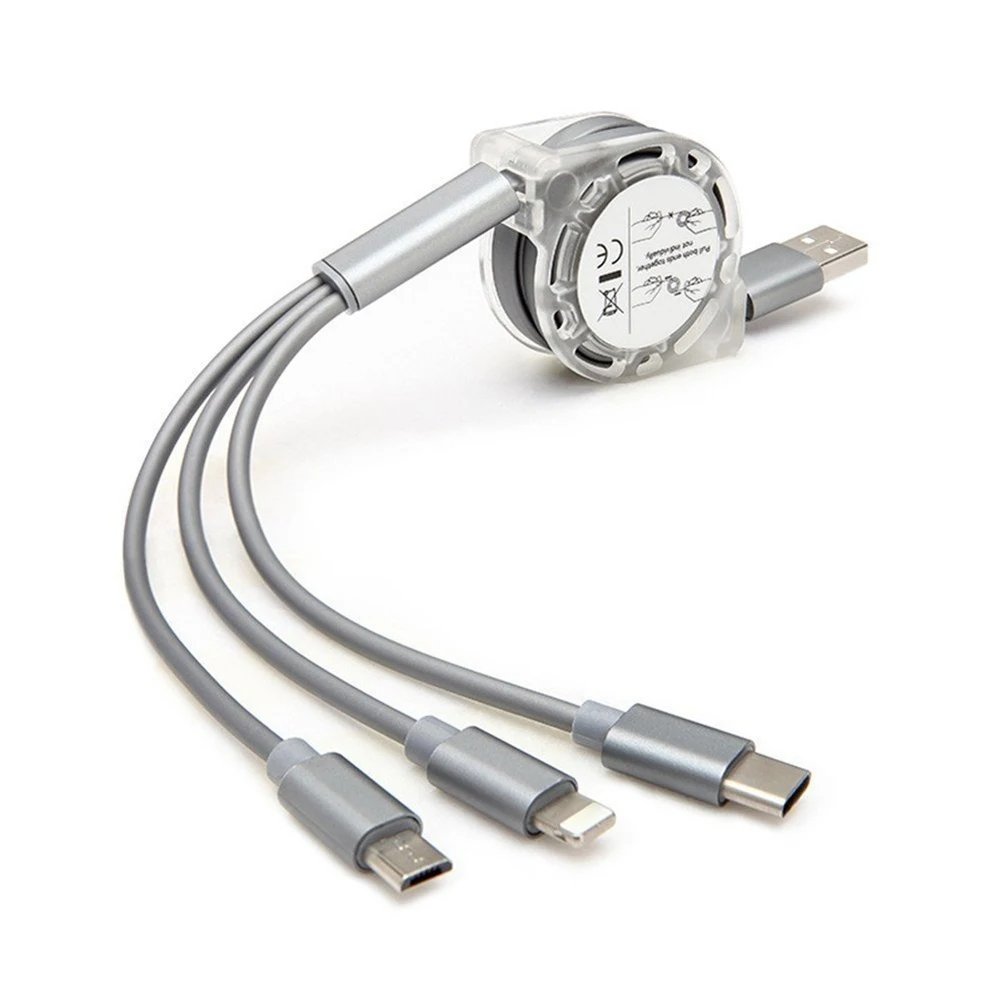 

1 M 3 In1 USB Charger for Micro Usb IPhone/Type C Cable for Samsung Xiaomi Huawei Charging Mobile Phone Usb Charger Adapter