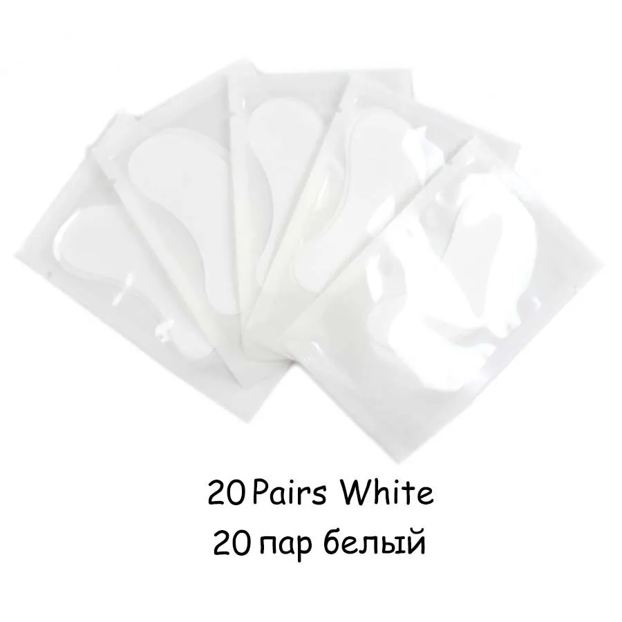 20/50/100pairs White Paper Patches Grafted Eye Stickers Eyelash Under Eye Pads Eye Paper Patches Tips Sticker AILYRISS - Цвет: 20 pairs White