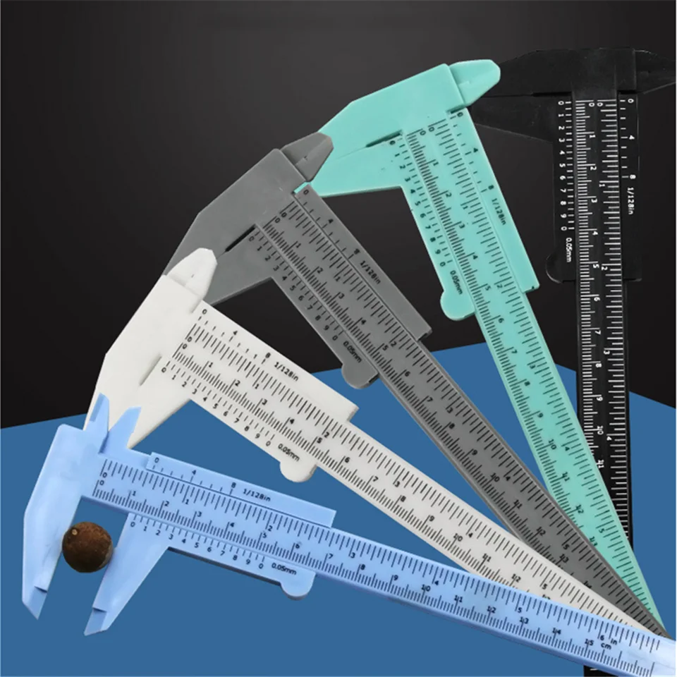 

0-130mm 0.05mm Vernier Caliper Double Rule Scale Plastic Vernier Caliper Measuring Student Mini Tool Ruler DIY Model Making