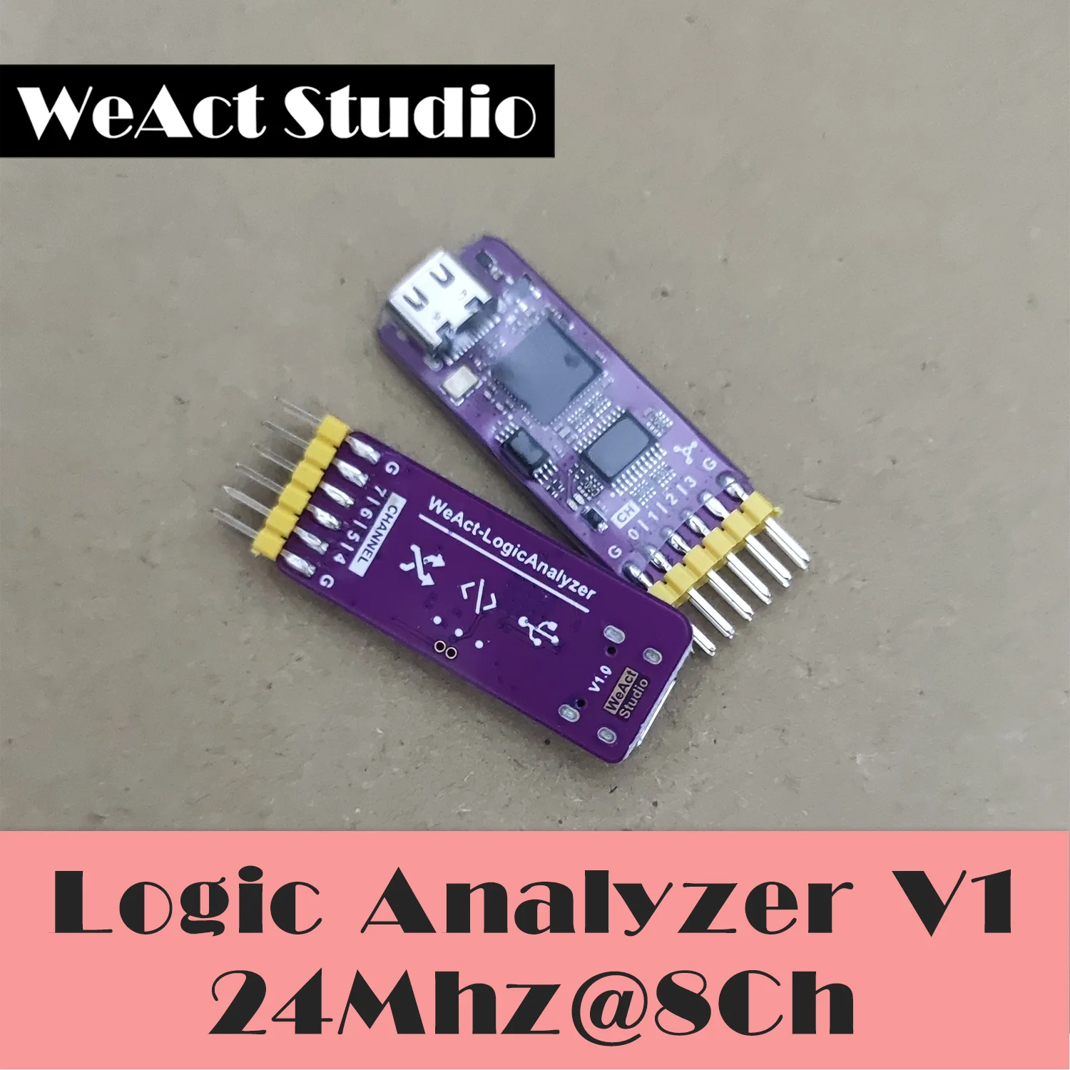 Weact Usb Analisador de Lógica Dla Mini 24mhz 8ch Canais Ferramenta de Depuração de Ferragem 5v Mcu Braço Fpga Depurador - Imagem 5