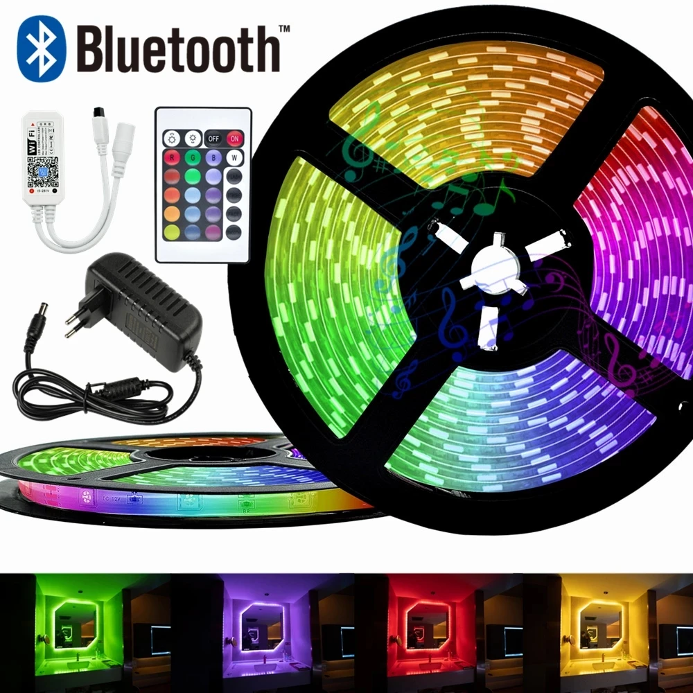 Светодиодная лента RGB 5050 Wi-Fi Bluetooth приложение для управления программами подходит