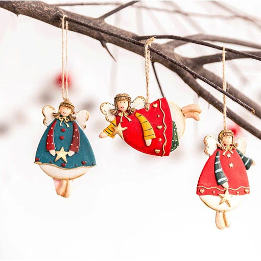 

1Pcs Angel Girl Snowman Christmas Tree Ornaments Hanging Pendants Resin Crafts New Year Xmas Decor Home Party Decoration 62598