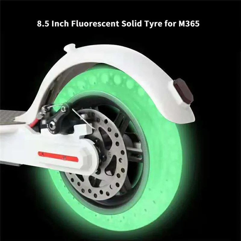 Excellent 1Pcs/2Pcs Electric Scooter Fluorescent Tire Shock Absorbers Rubber Solid Luminous Tire Non-inflatable Explosion-proof Tire 9