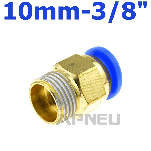 PC10-03 10 мм 8 мм 12 мм 6 мм 4 мм Воздушный пневматический шланг трубка 1/" BSP 1/2" 1/" 3/8" мужской резьба соединитель воздушной трубы быстрая муфта латунный фитинг - Цвет: PC10-03