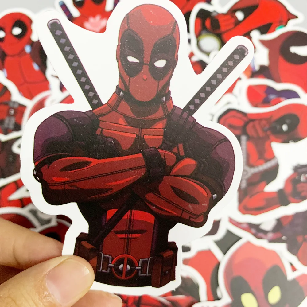 35PCS Deadpool Stickers Pack Movies Character Sticker for DIY Skateboard Motorcycle Luggage Laptop Cartoon Sticker Sets