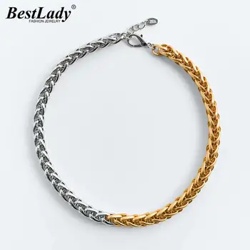 

Best Lady Fashion ZA Contrasting Chain Necklaces for Women Trendy Chain Link Collar Choker Necklaces Jewelry Gold Color Bijoux