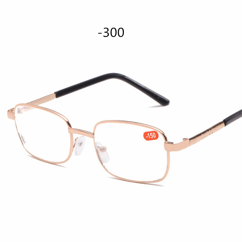 UVLAIK классический ретро стекло готовое близорукость стекло es стеклянные линзы металлическая оправа стекло для глаз es для мужчин и женщин бизнес близорукие очки - Цвет оправы: -300