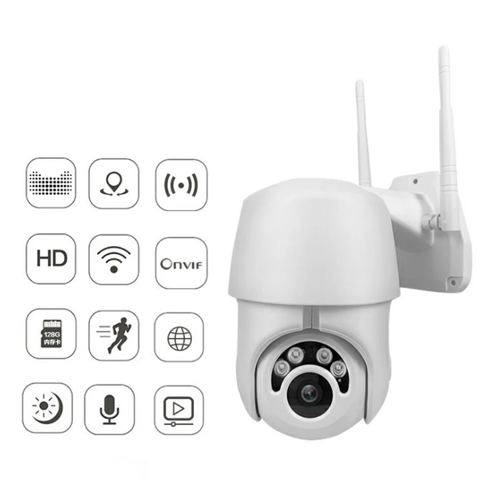 Новинка 1080P Беспроводная PTZ скоростная купольная IP камера WiFi 2MP наружная