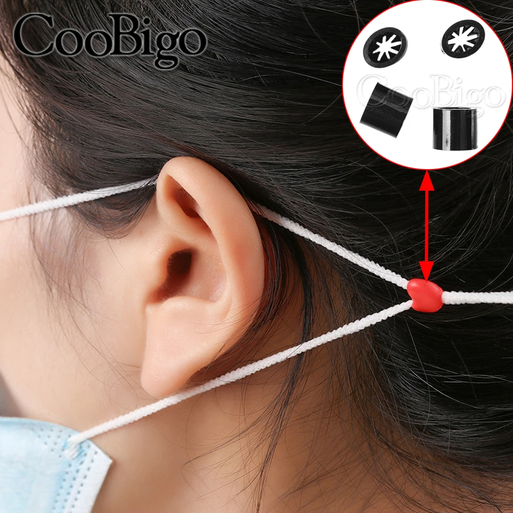 50 Pezzi Cord End Lock - Chiusure Scorrevoli Per Braccialetti Eventi In Plastica Nera - Foto 5