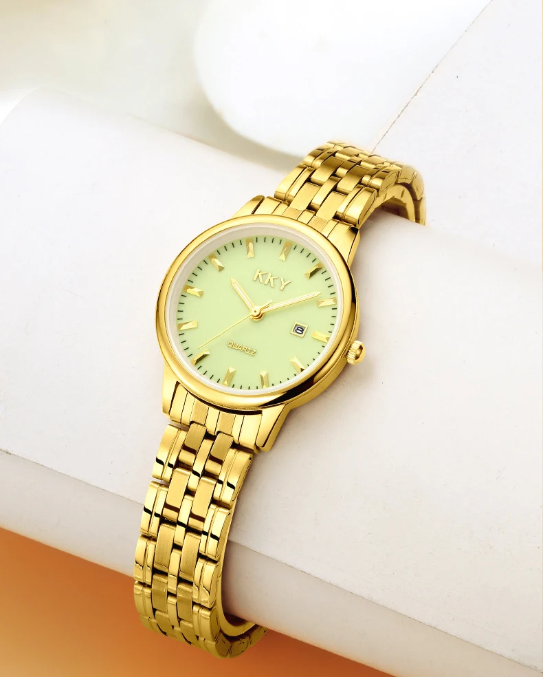 KKY New Brand Creative Golden Briquette Design Quartz Men Women Watches Relogio Masculino Luxury Wrist Watches Female Male Clock