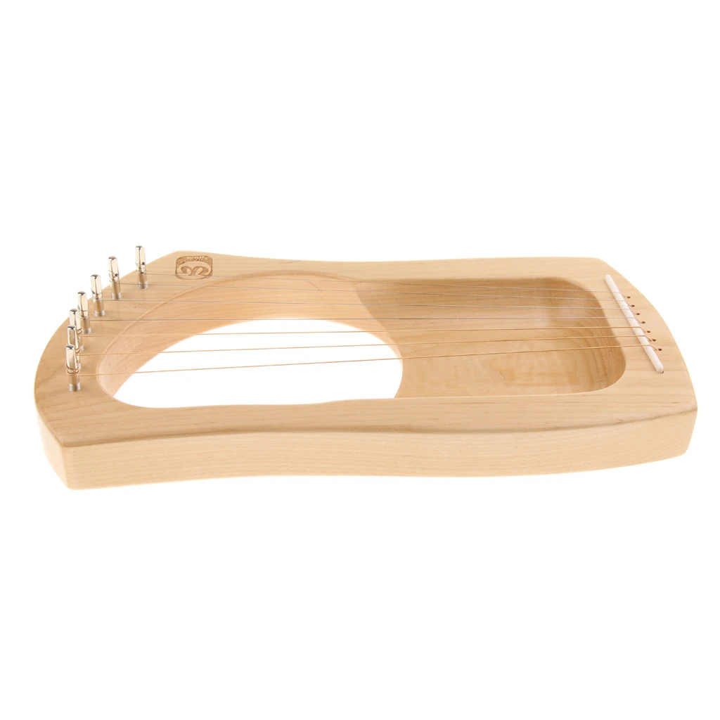 

Mahogany 7-Strings Harp Lyre with Carrying Bag, Tuning Wrench and Cleaning Cloth, Mini Stringed Instrument