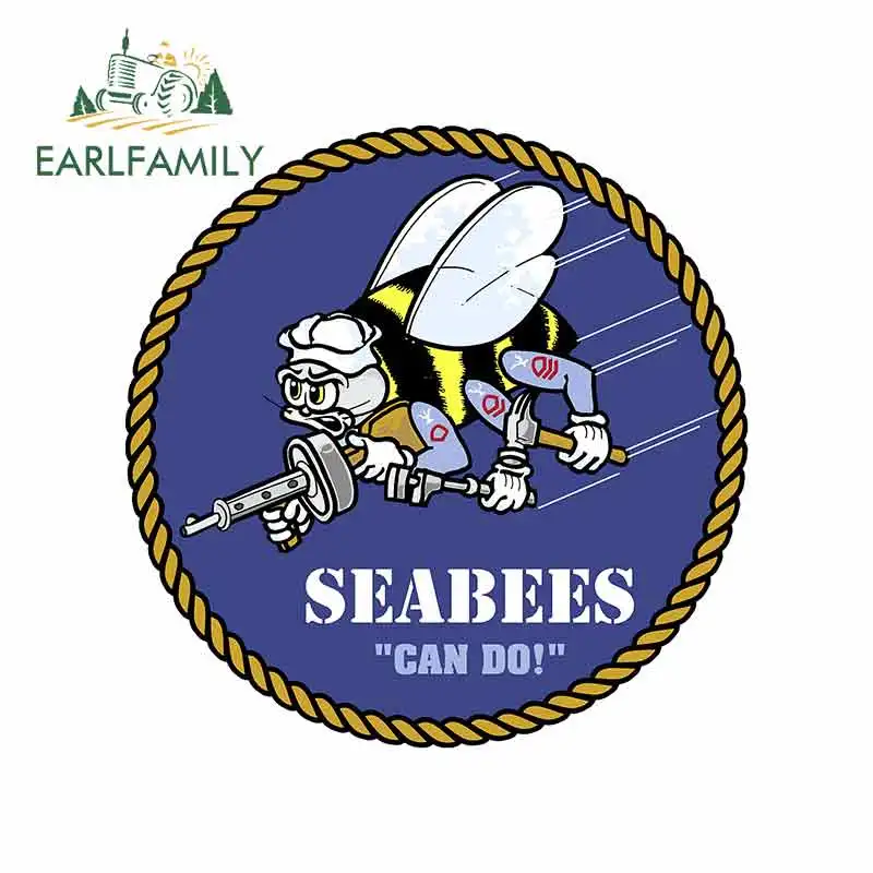 

EARLFAMILY 13cm x 13cm for U S Navy SeaBees Military Glue Sticker Cartoon Oem Fine Decal Funny Car Stickers Bumper Windows