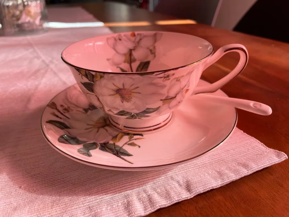 Набор чайных чашек с блюдцем, из тонкого костяного фарфора, 220 мл ...