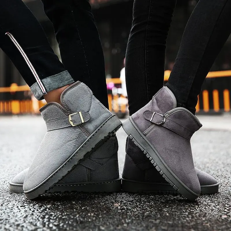 

Men ankle boots slip on autumn winter snow warm shoes male flats shoe men's booties gladiator sapato feminino chaussure C012004