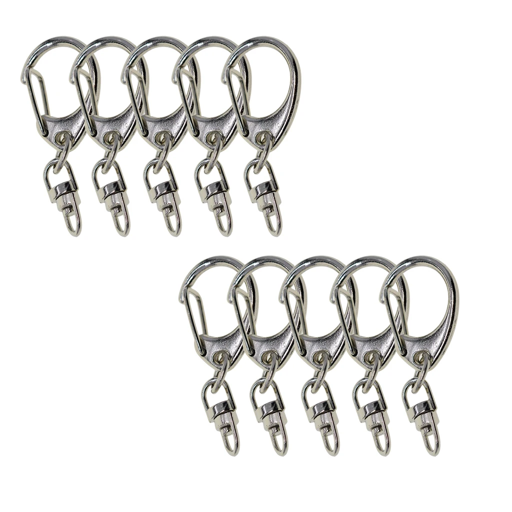 10 Pieces Alloy Small Swivel Lanyard Snap Hook Lobster Clasps Clip Keychain Key Ring Jewelry Making Findings
