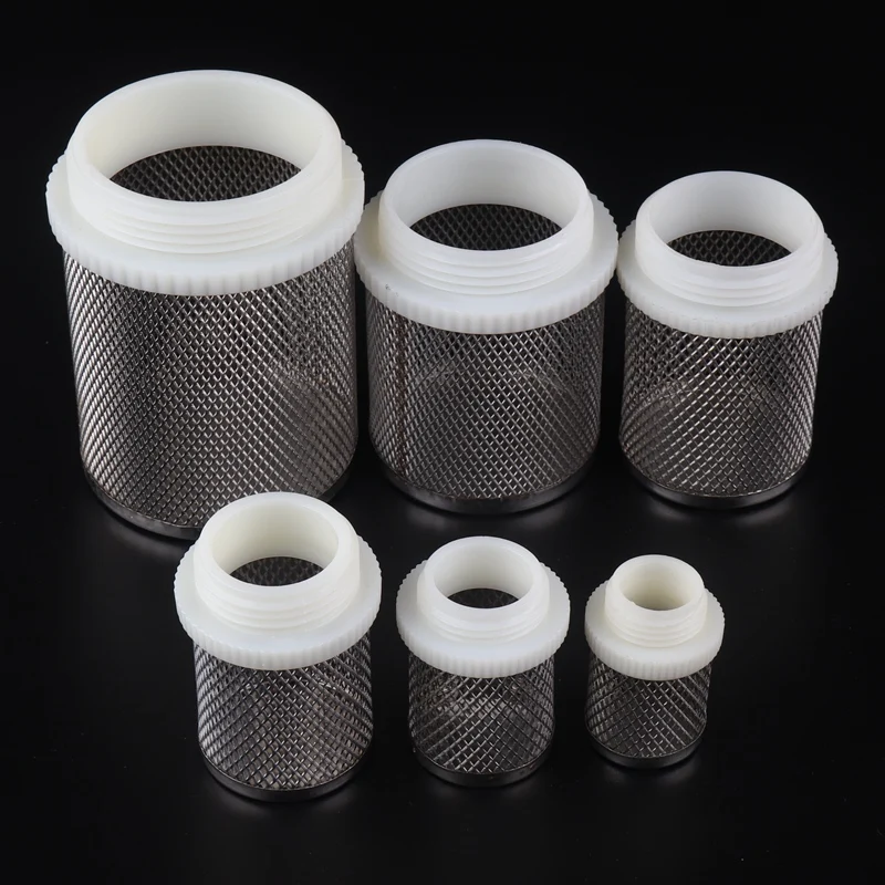 2pcs 1/2"2" Threaded 304 Stainless Steel Filter Aquarium Fish Tank