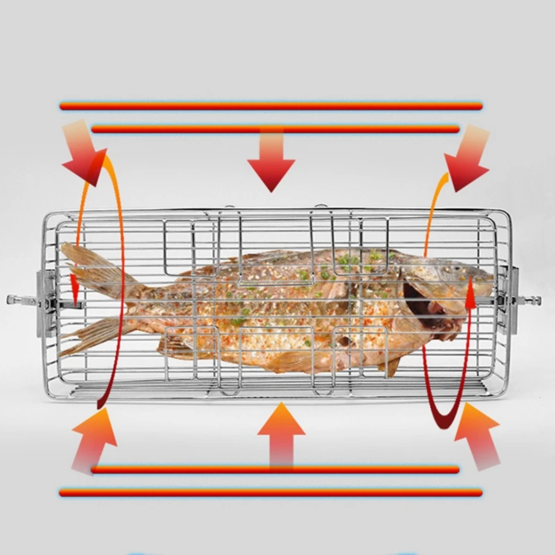 ABUI-25L-30L жаровня для гриля из нержавеющей стали, гриль для барбекю, сковородка, шампуры, печь, вращающаяся клетка, жаркое, рыба, креветка, мясная полка для выпечки