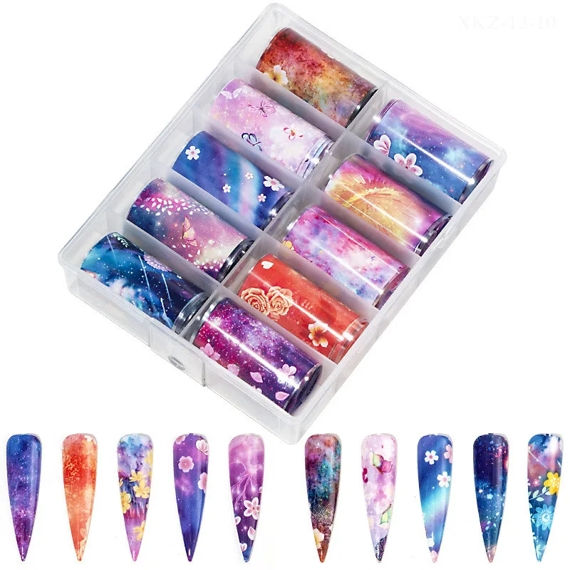 

Заводская распродажа, набор голографической фольги для ногтей, переводная наклейка для ногтей, Рождественская лазерная наклейка для ногтей Holloween, 500 рулонов, бесплатная доставка