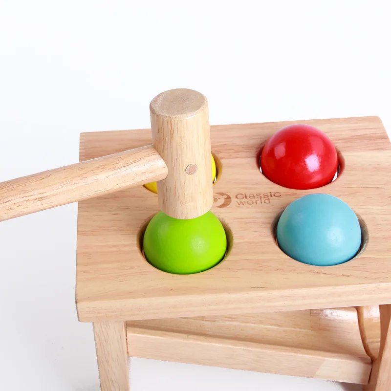 

Wooden Children 1-3-4-Year-Old Beating Table Piling Taiwan Toy Children Beat Educational Toy