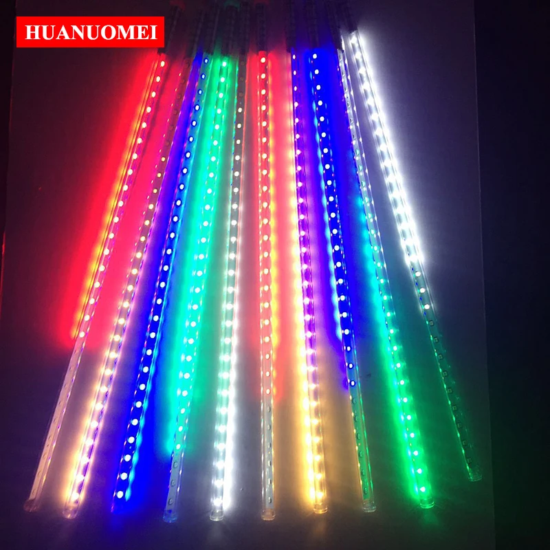 DC7V 80CM LED Meteor Lights Outdoor Street Tree Garden Decoration Landscape Tube Red Green Blue Yellow White RGB Colorful Lamp