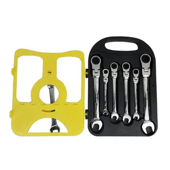 

WINOMO 7pcs CRV Steel 72 Teeth Ratchet Wrench Set Dual Use Spanners Movable Head Combination Wrenches Car Repair Tools