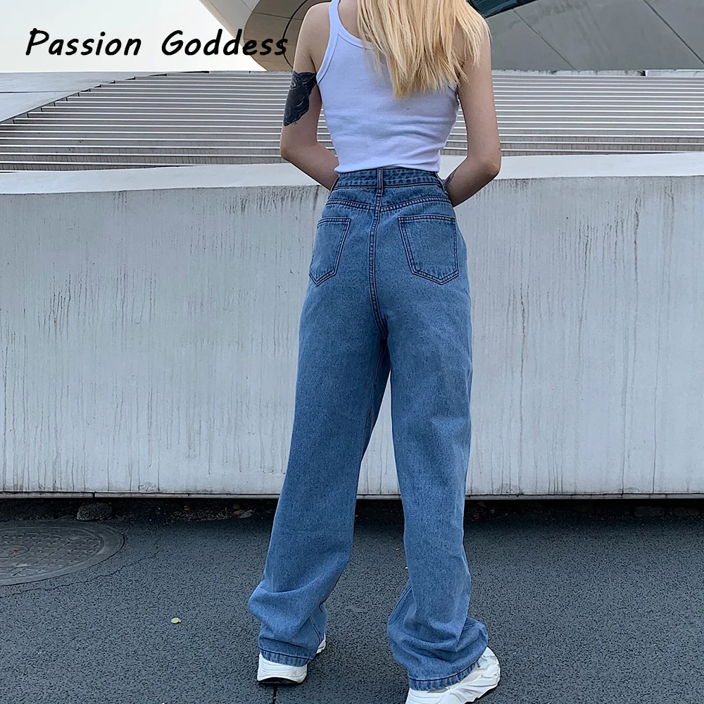 Straight Jeans Harajuku Women Casual 
