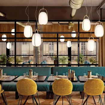 

Modern Led Metal Pendant Lights Wrought Iron Glass Round Ball Brass Rod Hanging Lamp For Living Roomcafekitchen Nordic Lighting