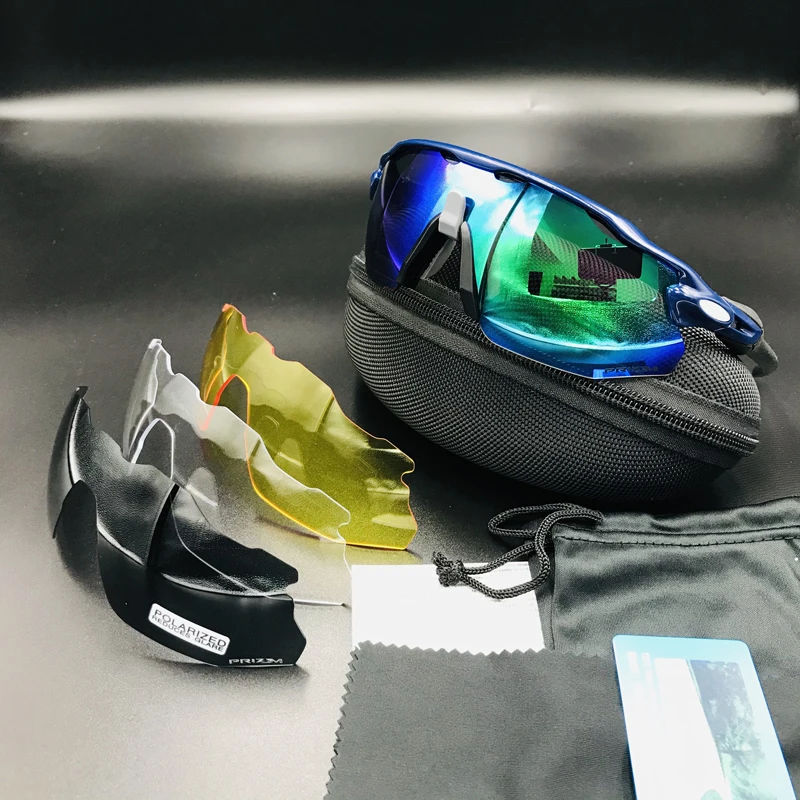 Поляризационные спортивные солнцезащитные очки с 4 линзами для верховой езды, бега,, мужские, женские, MTB, для езды на велосипеде, очки для горного велосипеда, велосипедные очки