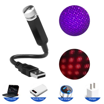 

For Tesla Model 3 Model S Model X Model Y USB Decorative Lamp Projector Adjustable Atmosphere Home Car Roof Star Night Light