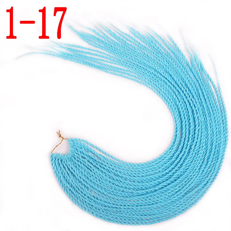 MERISIHAIR Ombre Сенегальские крученые волосы на крючках косички 24 дюйма 30 корней/упаковка синтетические косички волосы для женщин серый, синий, розовый, бро - Цвет: 1-17